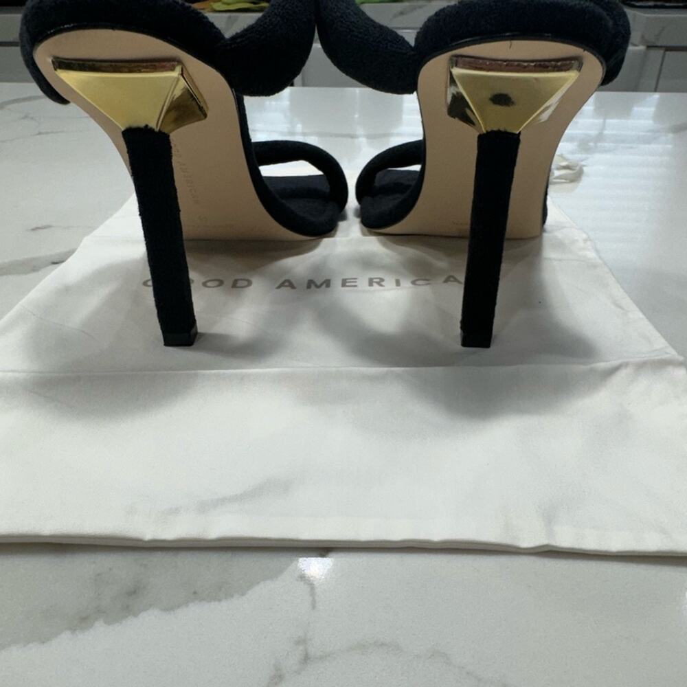 GOOD AMERICAN Terry Slip On High Heel Sandals Size 11 NEW - Picture 7 of 8